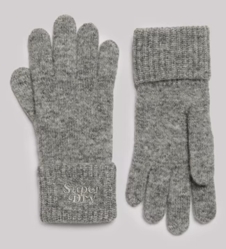 Geribde Gebreide Handschoenen Grijs Grootte: 1SIZE