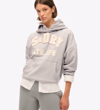 Athletic Essentials Oversized Hoodie met Applicatie Grijs Grootte: 34