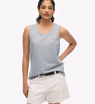 Tanktop met Laag Uitgesneden Ronde Hals Grijs Grootte: 38